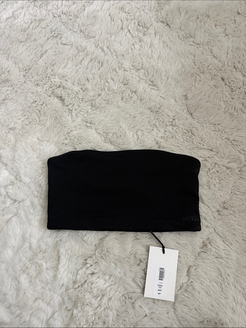 Aritzia Black Strapless Bandeau Top